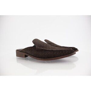 Free People Dragonfly Moc Toe Loafers Brown Suede Size 10 Embossed Pointed Mule